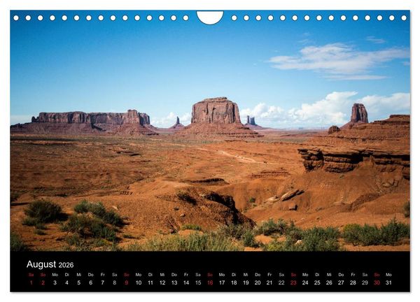 Produktbild: USA - faszinierender S&uuml;dwesten / CH-Version (Wandkalender 2026 DIN A4 quer), CALVENDO Monatskalender