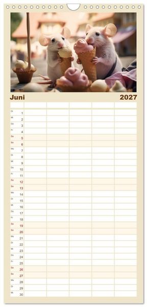 Produktbild: Familienplaner 2027 - Ein Jahr im Leben von Familie Maus mit 5 Spalten (Wandkalender, 21 x 45 cm) CALVENDO