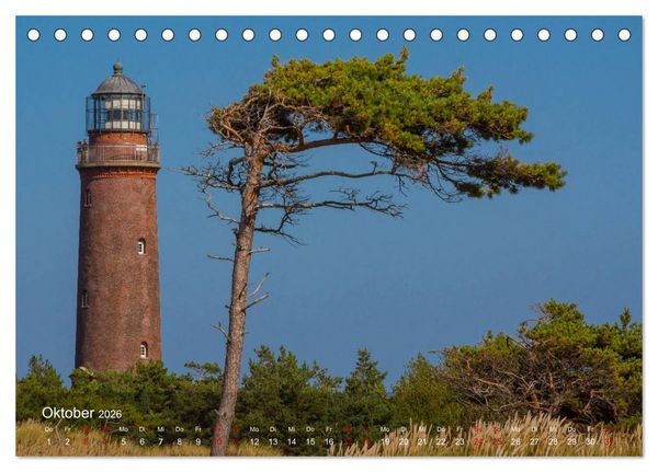 Produktbild: Die sch&ouml;nsten Leuchtt&uuml;rme - Deutsche Ostsee (Tischkalender 2026 DIN A5 quer), CALVENDO Monatskalender