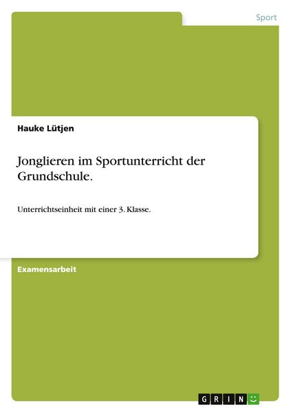 Produktbild: Jonglieren im Sportunterricht der Grundschule.