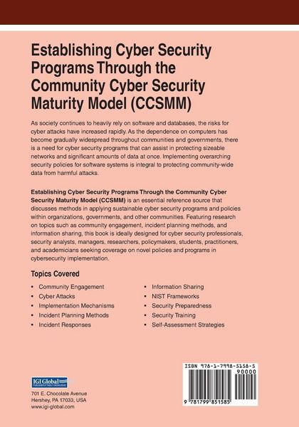 Produktbild: Establishing Cyber Security Programs Through the Community Cyber Security Maturity Model (CCSMM)
