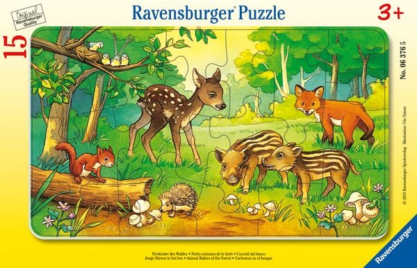 Rahmenpuzzle Ravensburger Tierkinder des Waldes 15 Teile