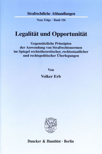 Produktbild: Legalit&auml;t und Opportunit&auml;t.