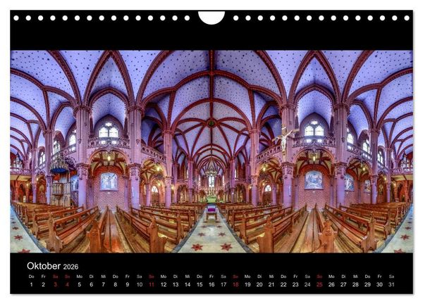 Produktbild: Kapellen, Kirchen und Kathedralen 2026 (Wandkalender 2026 DIN A4 quer), CALVENDO Monatskalender