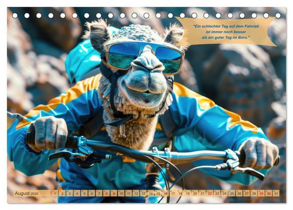 Produktbild: Der tierisch lustige Fahrradkalender (Tischkalender 2026 DIN A5 quer), CALVENDO Monatskalender