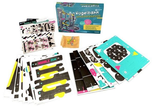 Produktbild: FRANZIS 67300 - Kugelbahn Adventskalender. In 24 Tagen zur eigenen Kugelbahn. Mit nachhaltiger Kartonage. F&uuml;r Kinder ab 8 Jahren