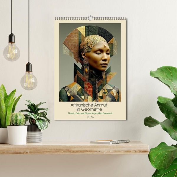 Produktbild: Afrikanische Anmut in Geometrie (Wandkalender 2026 DIN A3 hoch), CALVENDO Monatskalender