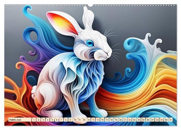Produktbild: Les fractales animales (Calendrier mural 2026 DIN A2 vertical), CALVENDO calendrier mensuel