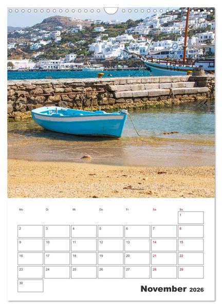 Produktbild: Stadt Mykonos - Reiseplaner (Wandkalender 2026 DIN A3 hoch), CALVENDO Monatskalender