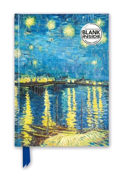 Premium Notizbuch Blank DIN A5: Vincent van Gogh, Sternennacht über der Rhone