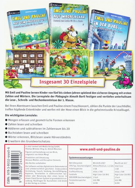 Produktbild: Emil und Pauline 3 in 1 Bundle - Deutsch und Mathe f&uuml;r die 1. Klasse  (PC+Mac)