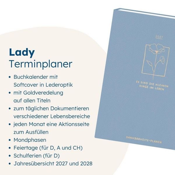 Produktbild: Terminplaner Lady Softcover 2027 Dankbarkeits-Planer
