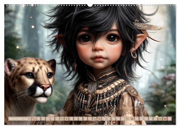 Produktbild: Elfenkinder und ihre Freunde - Magie und Natur im Einklang (Wandkalender 2026 DIN A2 quer), CALVENDO Monatskalender