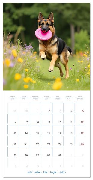 Produktbild: German Shepherds around the year (Wall Calendar 2026 12 &times; 12 Inch) CALVENDO 12 Month Wall Calendar