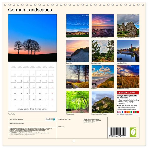 Produktbild: German Landscapes (Wall Calendar 2027 12 &times; 12 Inch) CALVENDO 12 Month Wall Calendar