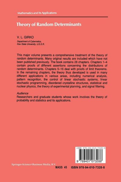 Produktbild: Theory of Random Determinants