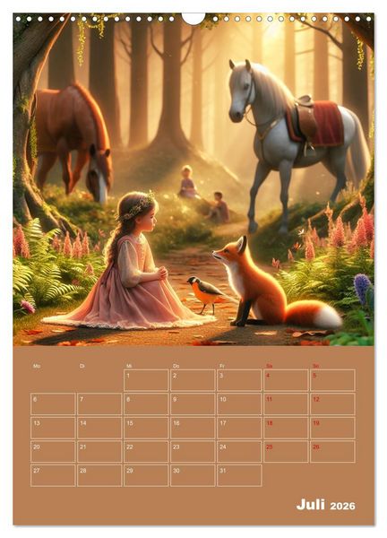 Produktbild: K&ouml;nigliche Momente - Kleine Prinzessin im M&auml;rchenwald (Wandkalender 2026 DIN A3 hoch), CALVENDO Monatskalender