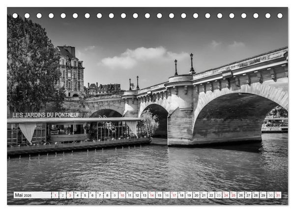 Produktbild: PARIS Monochrome Impressionen (Tischkalender 2026 DIN A5 quer), CALVENDO Monatskalender