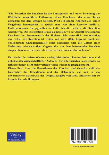 Produktbild: Die Resektionen der Knochen und Gelenke