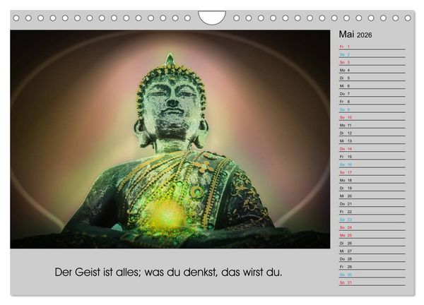 Produktbild: Lebenskraft Buddha (Wandkalender 2026 DIN A4 quer), CALVENDO Monatskalender