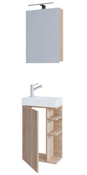Produktbild: 2-tlg G&auml;ste WC Bad Waschtisch Lumia Spiegelschrank