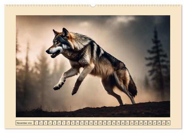 Produktbild: Ein Jahr unter W&ouml;lfen (Wandkalender 2026 DIN A2 quer), CALVENDO Monatskalender