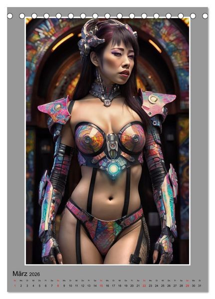 Produktbild: Elegante Cyborgs (Tischkalender 2026 DIN A5 hoch), CALVENDO Monatskalender