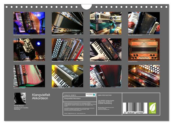 Produktbild: Klangvielfalt Akkordeon (Wandkalender 2026 DIN A4 quer), CALVENDO Monatskalender