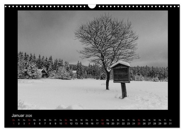 Produktbild: Harz-Bilder in monochrome (Wandkalender 2026 DIN A3 quer), CALVENDO Monatskalender