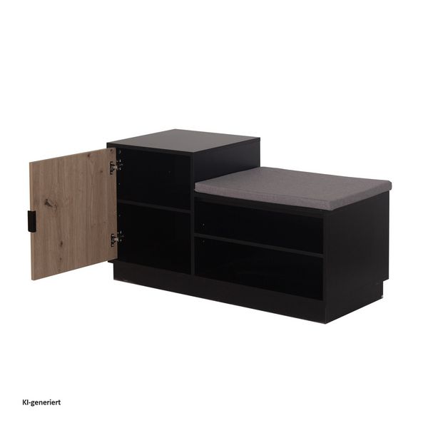 Produktbild: HTI-Living Garderobe Dana mit Schuhbank Schwarz Garderobe Dana mit Schuhbank Schwarz