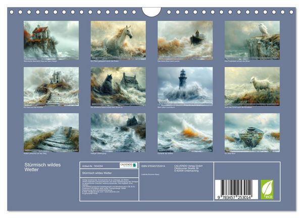 Produktbild: St&uuml;rmisch wildes Wetter (Wandkalender 2026 DIN A4 quer), CALVENDO Monatskalender