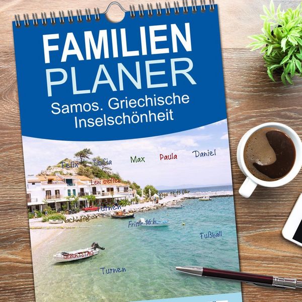 Produktbild: Familienplaner 2026 - Samos. Griechische Inselsch&ouml;nheit mit 5 Spalten (Wandkalender, 21 x 45 cm) CALVENDO