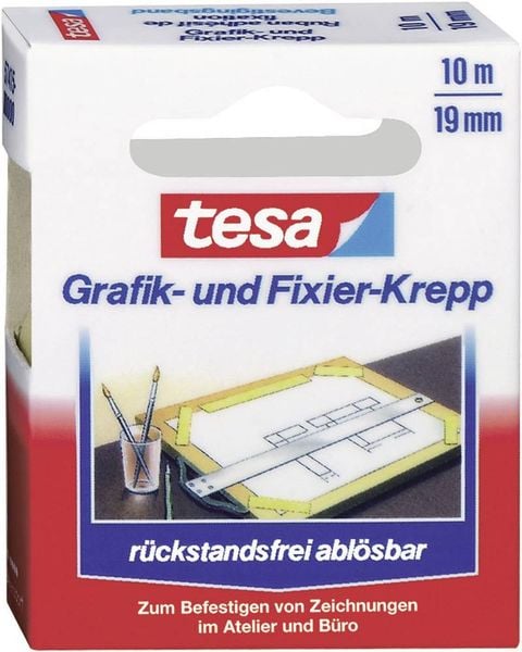 Produktbild: tesa Grafik- und Fixierkrepp 10mx19mm 19mmx10m