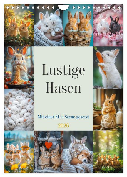 Produktbild: Lustige Hasen (Wandkalender 2026 DIN A4 hoch), CALVENDO Monatskalender