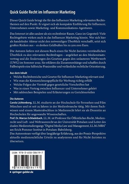 Produktbild: Quick Guide Recht im Influencer Marketing