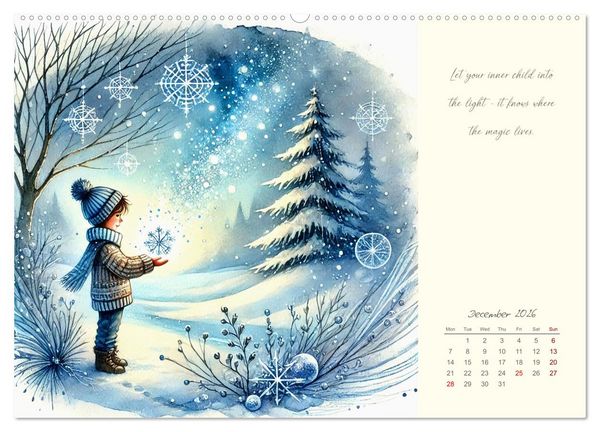 Produktbild: Magic with your inner child - 12 months full of wonder and joy (High Quality Premium Wall Calendar 2026 DIN A2 landscape),CALVENDO 12 Month Wall Calendar