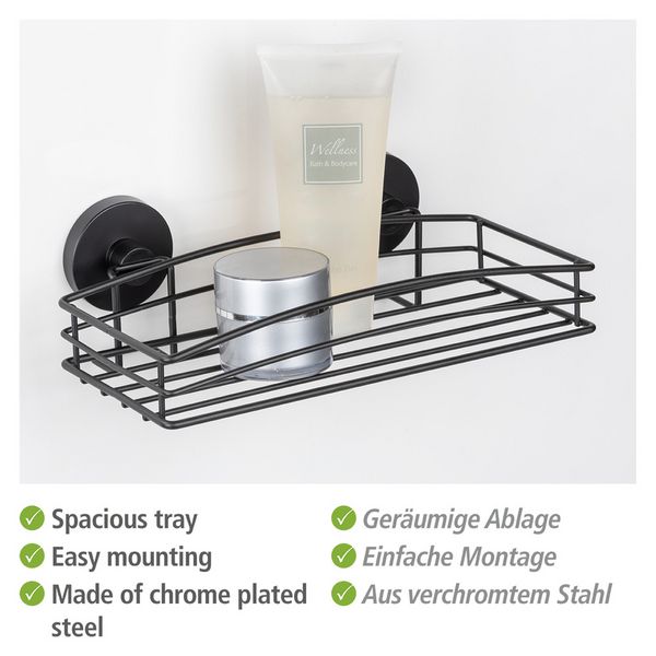 Produktbild: Mod. Vacuum-Loc&reg; Wandablage Schwarz, Befestigen ohne bohren