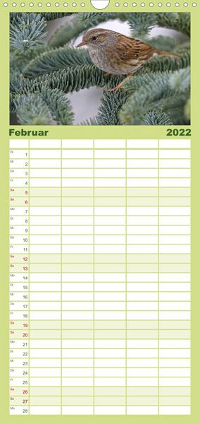 Produktbild: Familienplaner Heimische Gartenv&ouml;gel (Wandkalender 2022 , 21 cm x 45 cm, hoch)