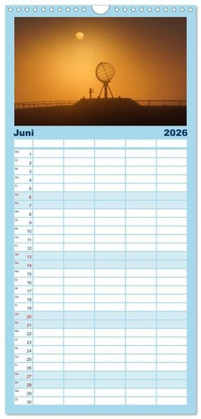 Produktbild: Familienplaner 2026 - Lappland mit 5 Spalten (Wandkalender, 21 x 45 cm) CALVENDO