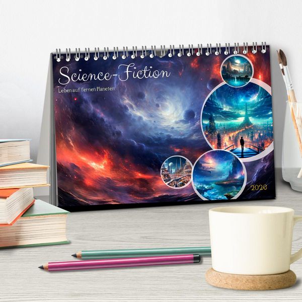 Produktbild: SCIENCE-FICTION Leben auf fernen Planeten (Tischkalender 2026 DIN A5 quer), CALVENDO Monatskalender