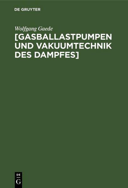 Produktbild: [Gasballastpumpen und Vakuumtechnik des Dampfes]