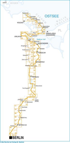 Produktbild: Radwander- und Wanderkarte Radweg Berlin-Usedom