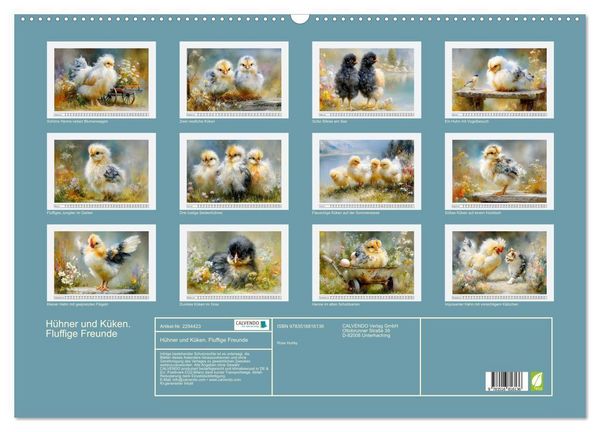 Produktbild: H&uuml;hner und K&uuml;ken. Fluffige Freunde (Wandkalender 2027 DIN A2 quer), CALVENDO Monatskalender