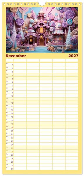 Produktbild: Familienplaner 2027 - Zuckertr&auml;ume im Candyland mit 5 Spalten (Wandkalender, 21 x 45 cm) CALVENDO