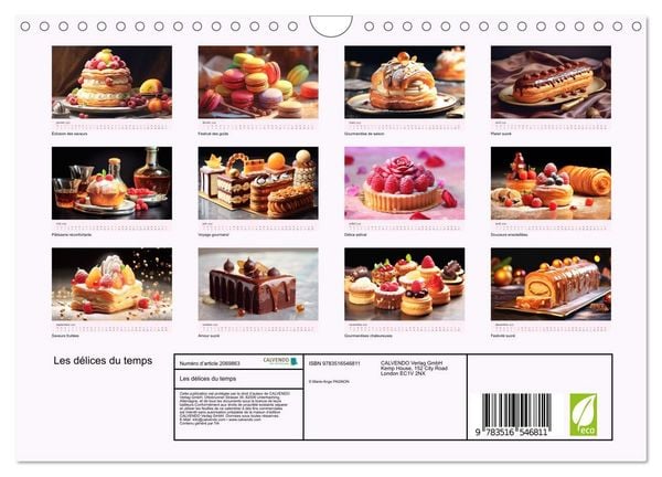 Produktbild: Les d&eacute;lices du temps (Calendrier mural 2026 DIN A4 vertical), CALVENDO calendrier mensuel