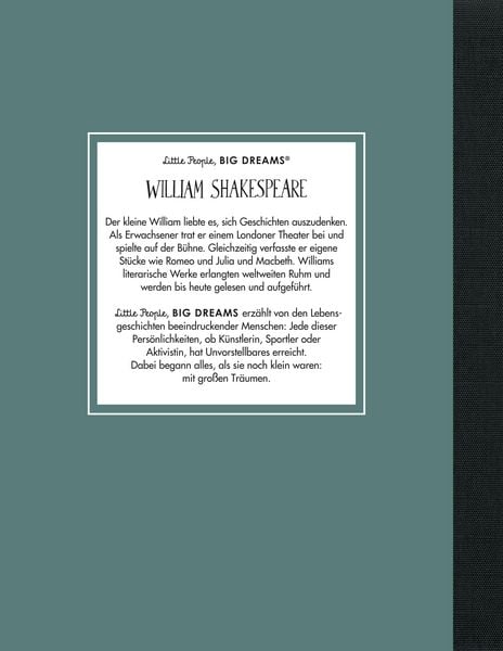 Produktbild: William Shakespeare &ndash; Little People, BIG DREAMS (Deutsche Ausgabe)