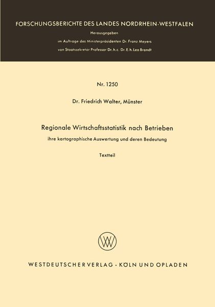 Produktbild: Regionale Wirtschaftsstatistik nach Betrieben