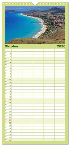 Produktbild: Familienplaner 2026 - Madeira und Porto Santo mit 5 Spalten (Wandkalender, 21 x 45 cm) CALVENDO