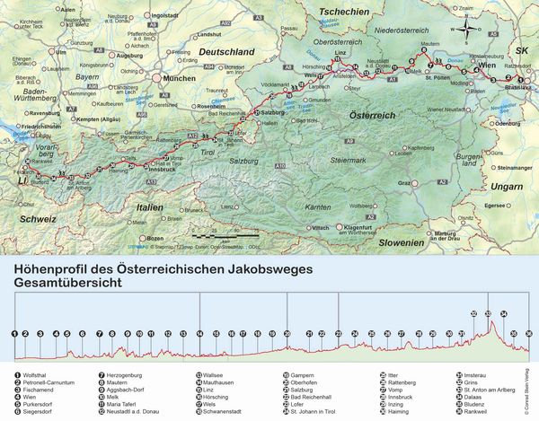 Produktbild: &Ouml;sterreich: Jakobsweg von Wolfsthal nach Rankweil