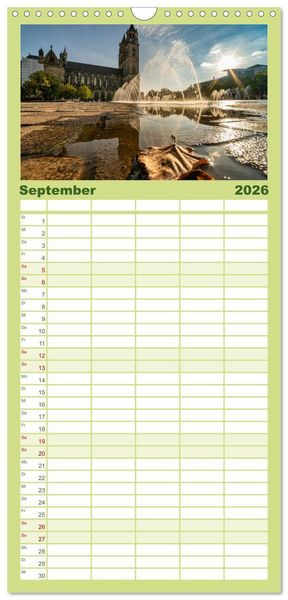 Produktbild: Familienplaner 2026 - Magdeburg entdecken mit 5 Spalten (Wandkalender, 21 x 45 cm) CALVENDO